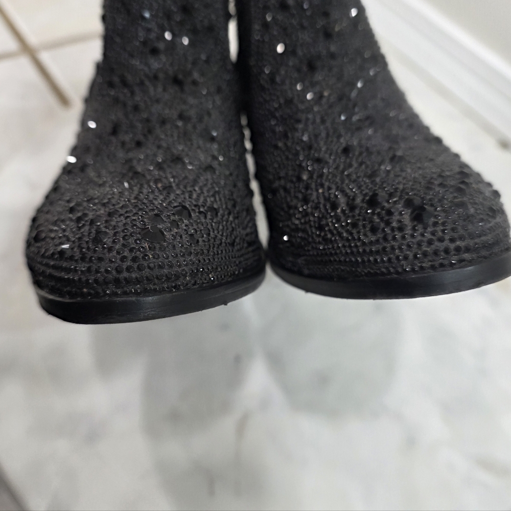 Corky's Hey Girl Shine Bright Black Rhinestone Western Booties Size 7 - Picture 12 of 17